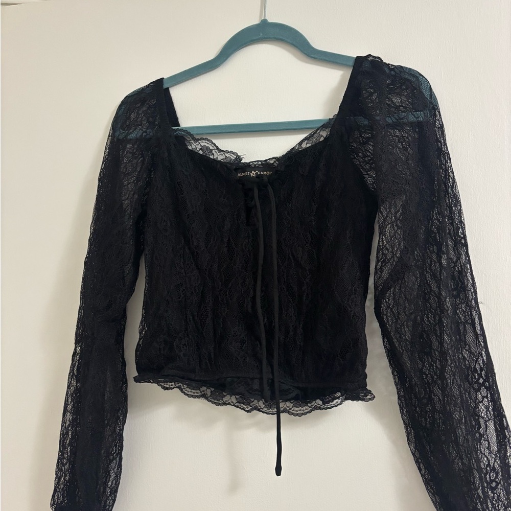 Almost Famous Black Lace Blouse